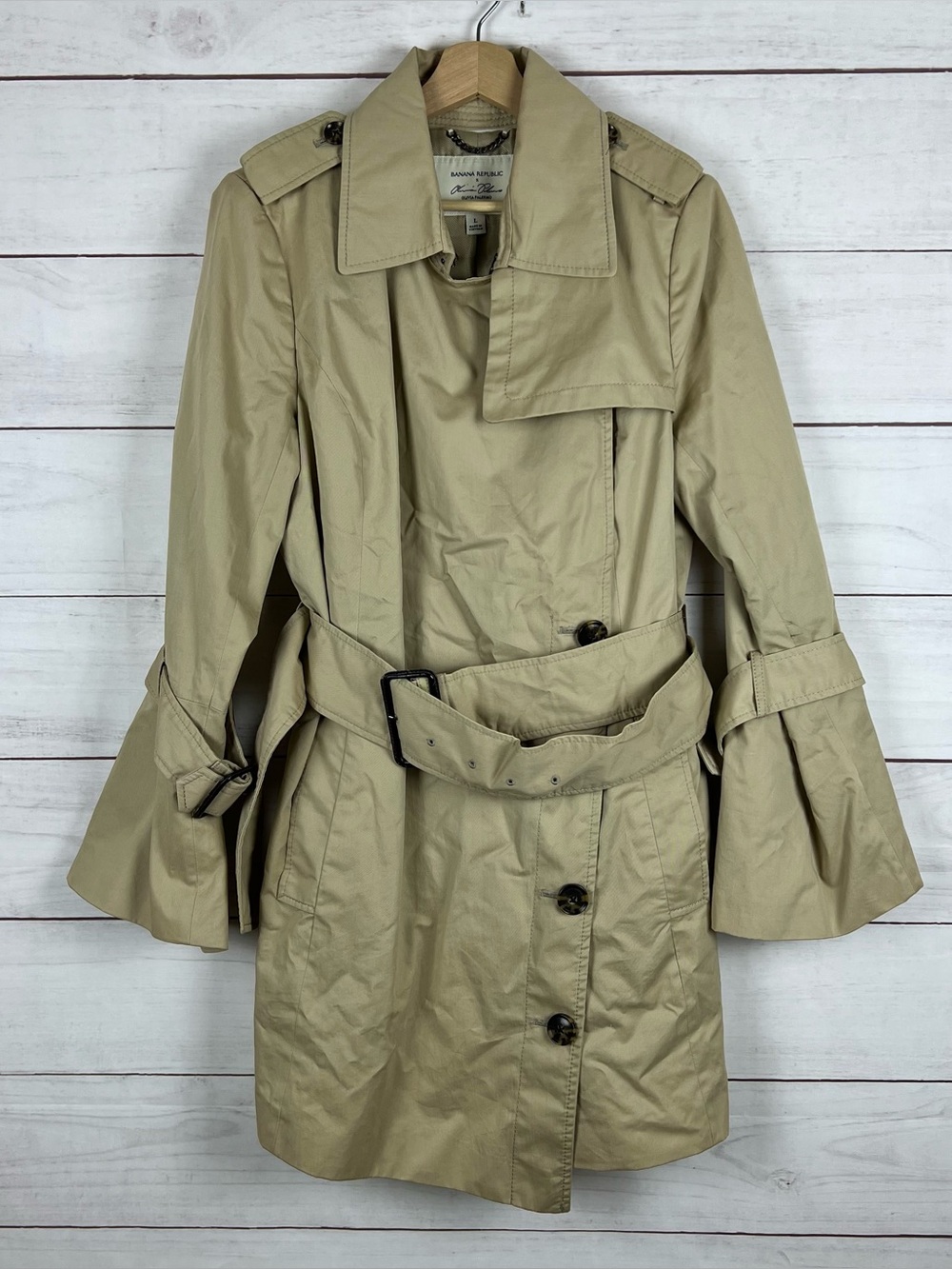 Banana Republic x Olivia Palermo Trench Coat – Beige – Size Large Women’s